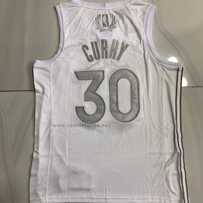 Camiseta Golden State Warriors Stephen Curry #30 MVP Blanco